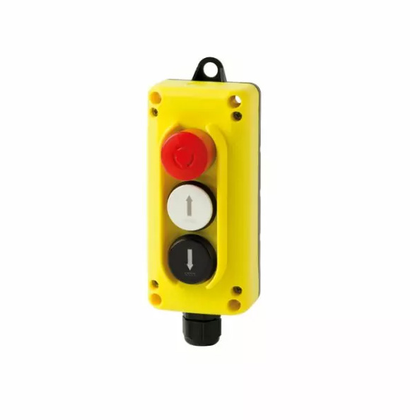 3 Button Pendant Station, Up-Down Buttons And 1 Emergency Stop, 1NC/2NO Contacts