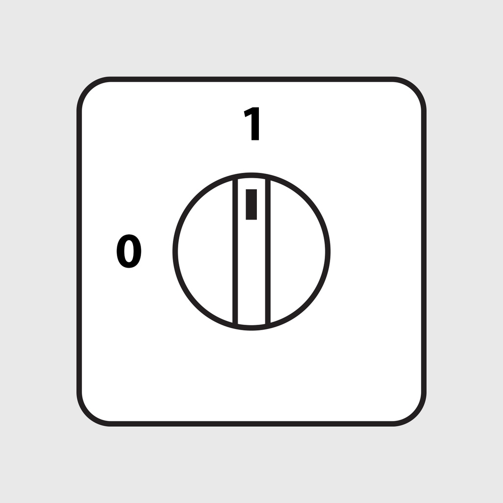 On-Off Cam Switch Handle, Black Handle, Gray Plate, 0 at Left, 1 Top, Locking, Accepts 3 Padlocks, IP65, NEMA 4X