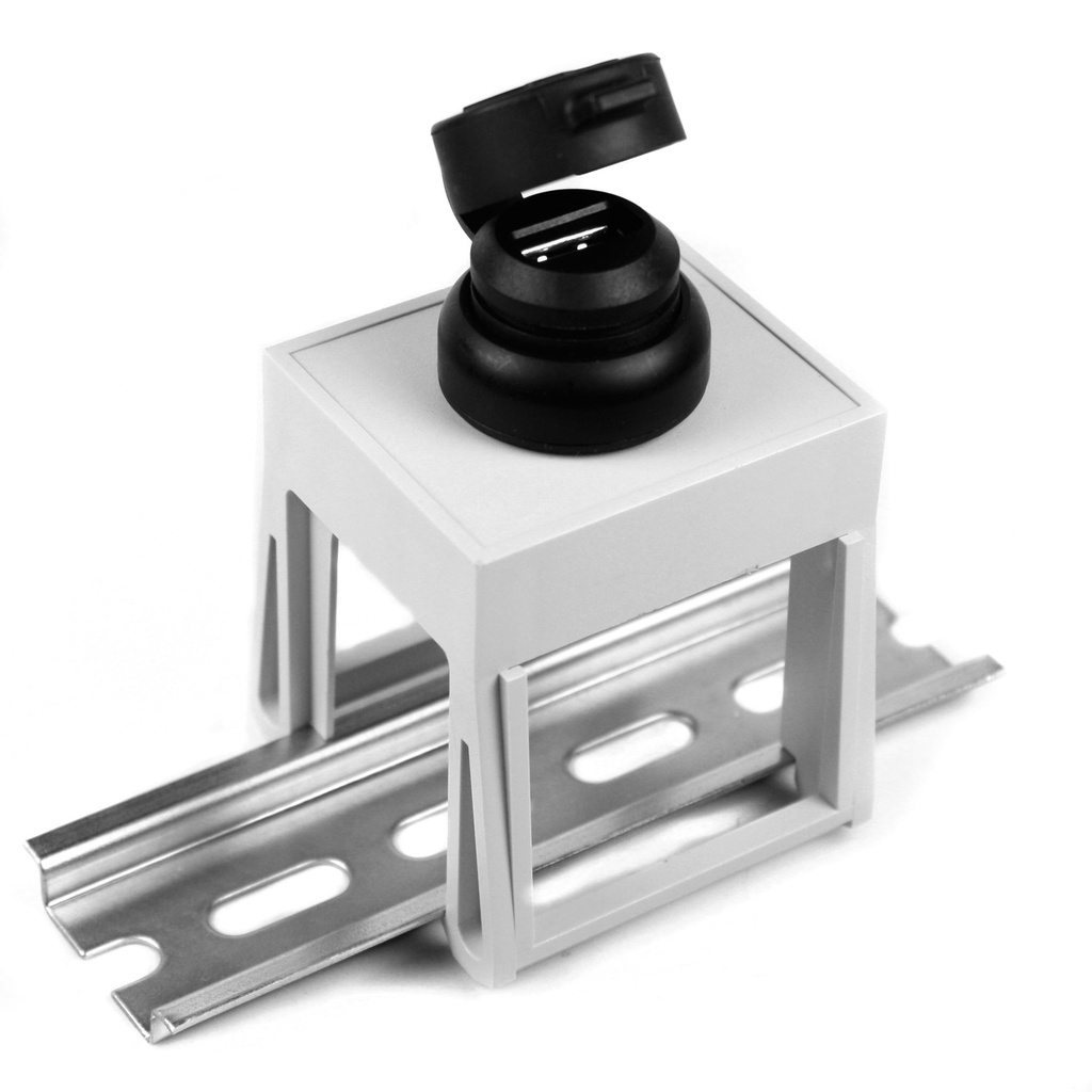 DIN Rail Mounting Adapter For 22mm Switches, LED Indicators, Alarm Buzzers And More