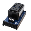 ASI IMACP02-USBC-5.0-B, Dual 120VAC Receptacle, Dual USB-A 5A Charging Ports, DIN Rail Mount