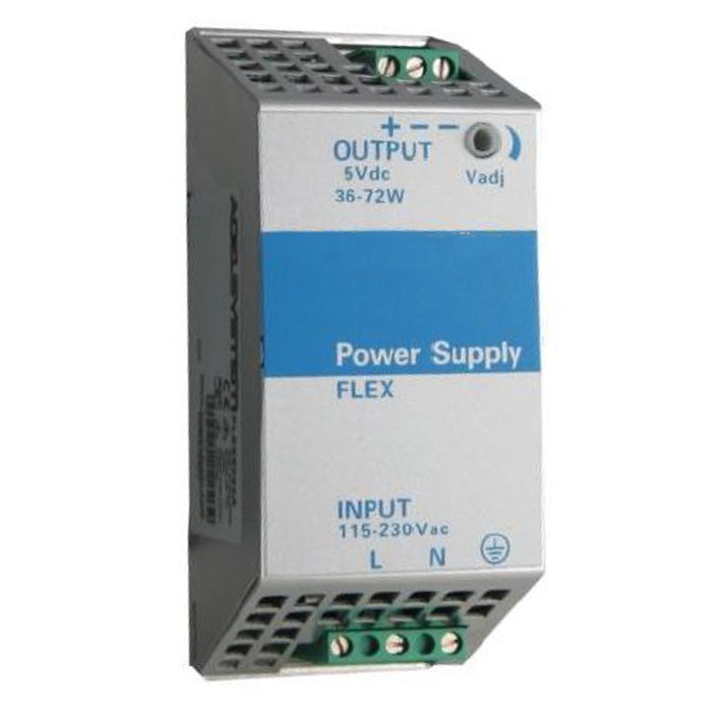 5V DC Power Supply, 5 Amp, 115-230V AC Input, Compact, DIN Rail Mounted