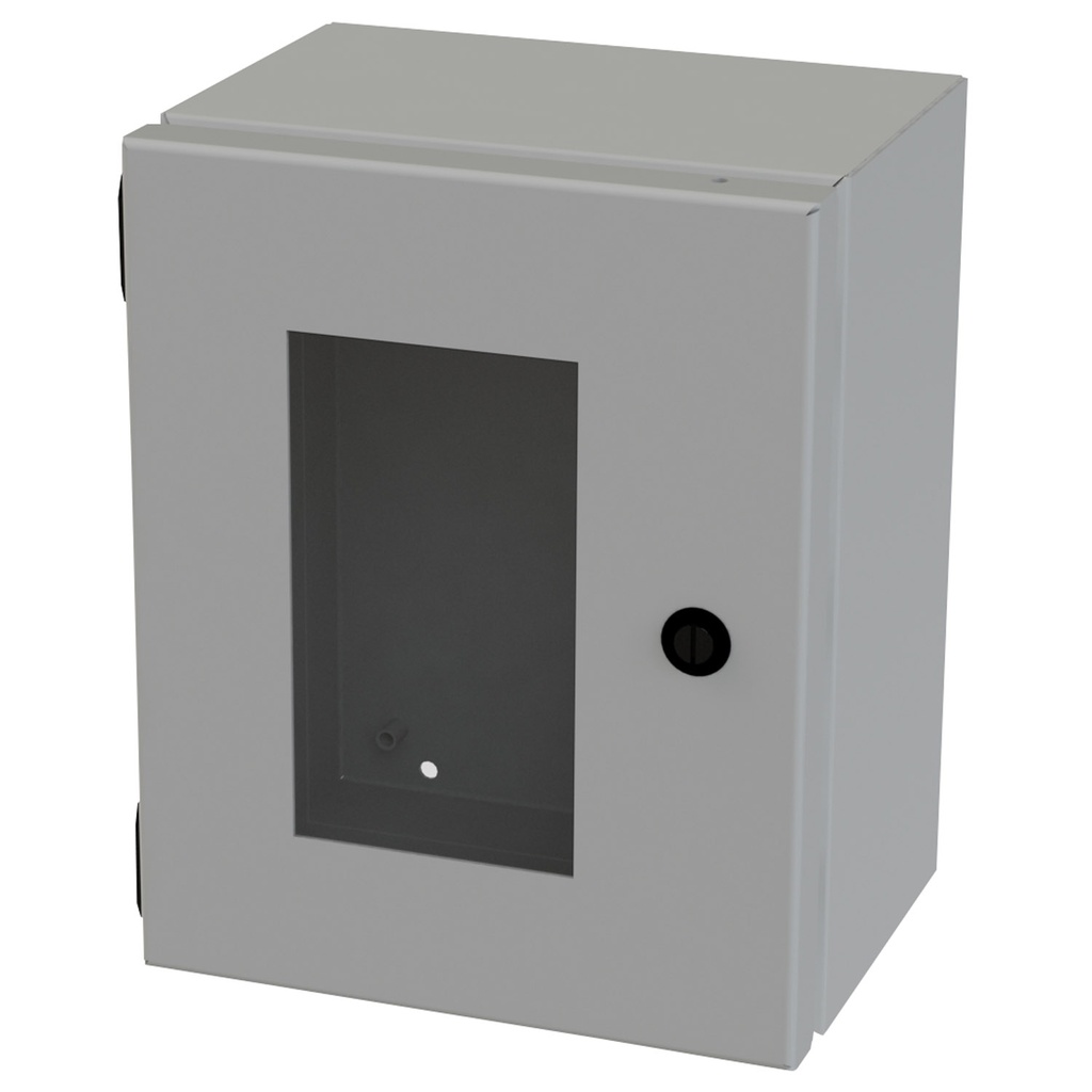 NEMA 3R, 4, 12 Junction Box, Wallmount, 10" H x 8" W x 6" D, Carbon Steel, Powder Coat gray