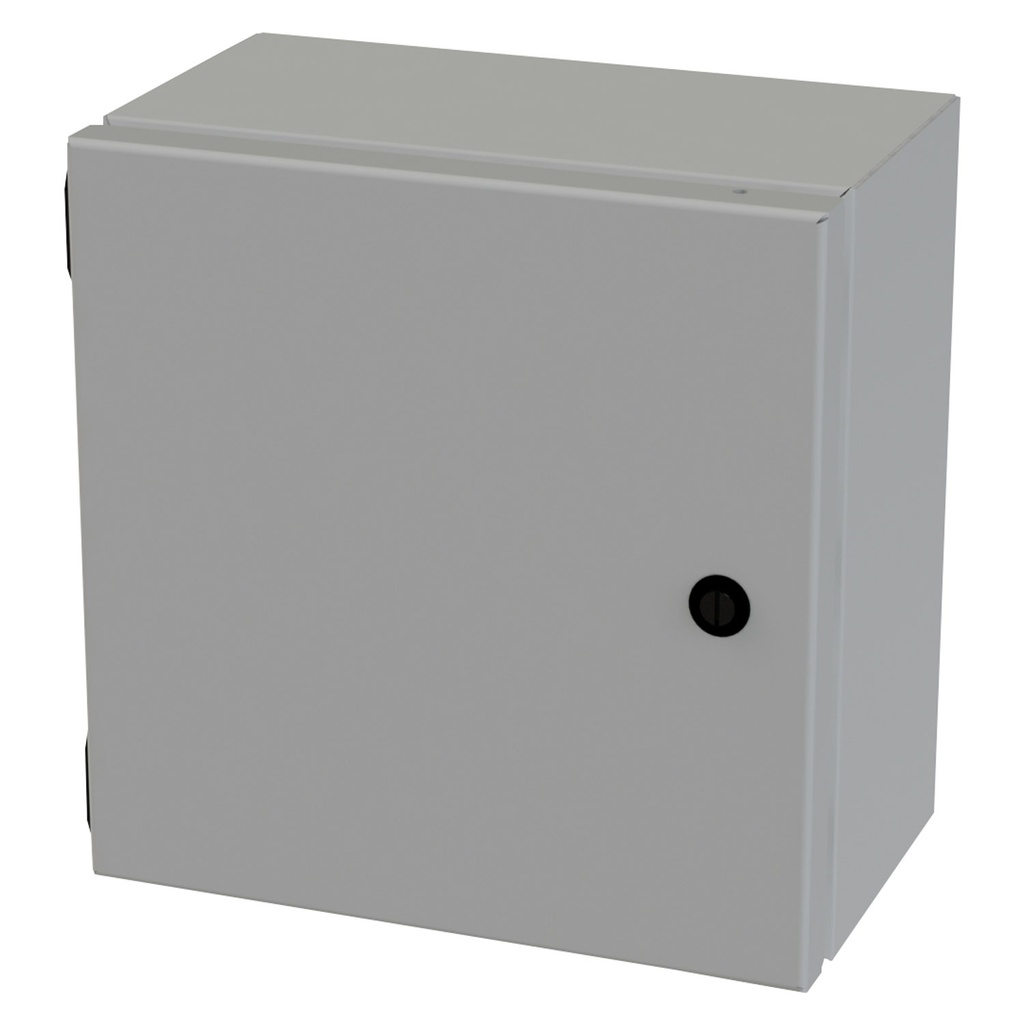 NEMA 3R, 4, 12 Junction Box, Wallmount, 10" H x 10" W x 6" D, Carbon Steel, Powder Coat gray