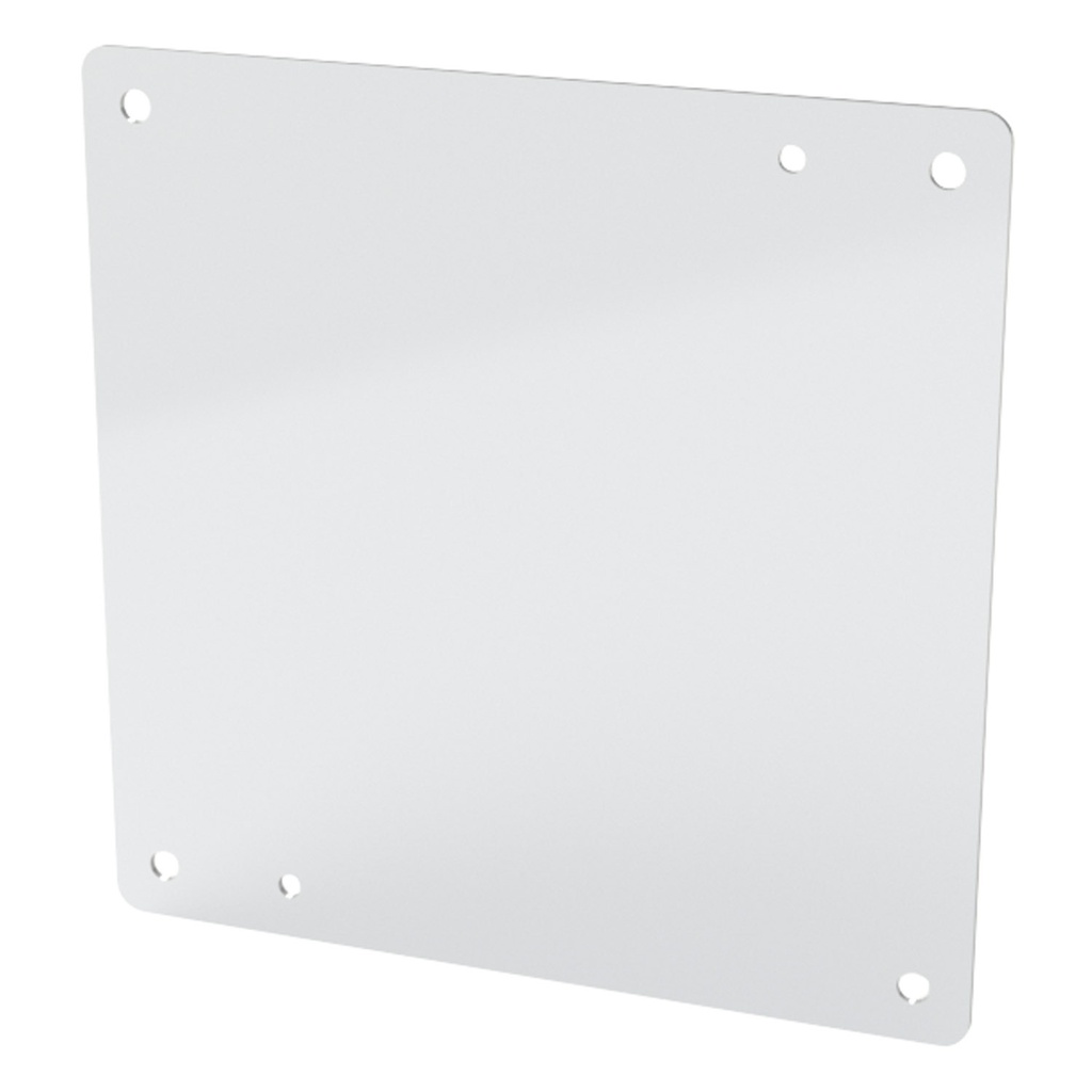 Enclosure Sub-Panel, 8" H x 8" W, Carbon Steel, Powder Coat White