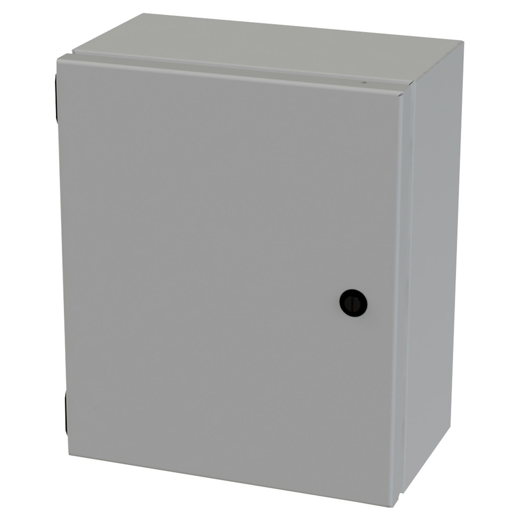 NEMA 3R, 4, 12 Junction Box, Wallmount, 12" H x 10" W x 6" D, Carbon Steel, Powder Coat gray