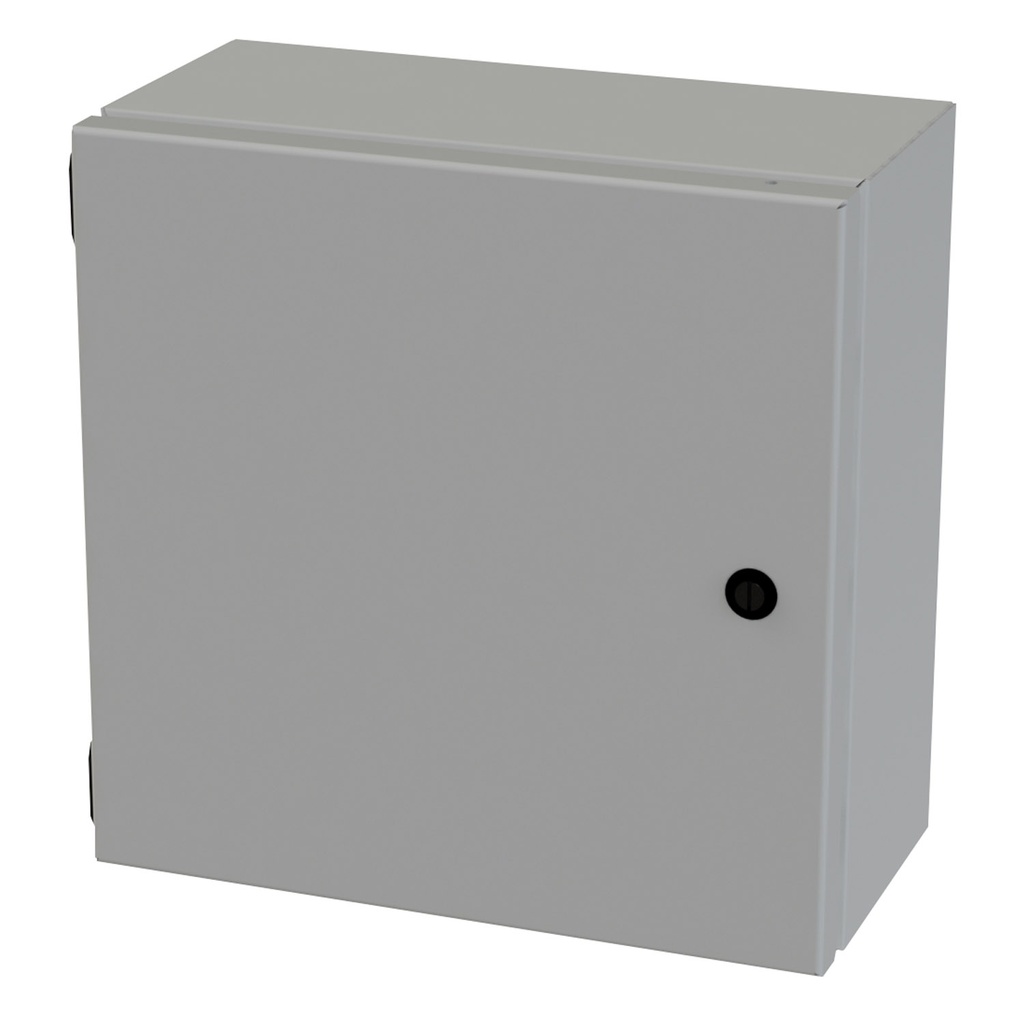 NEMA 3R, 4, 12 Junction Box, Wallmount, 12" H x 12" W x 6" D, Carbon Steel, Powder Coat gray