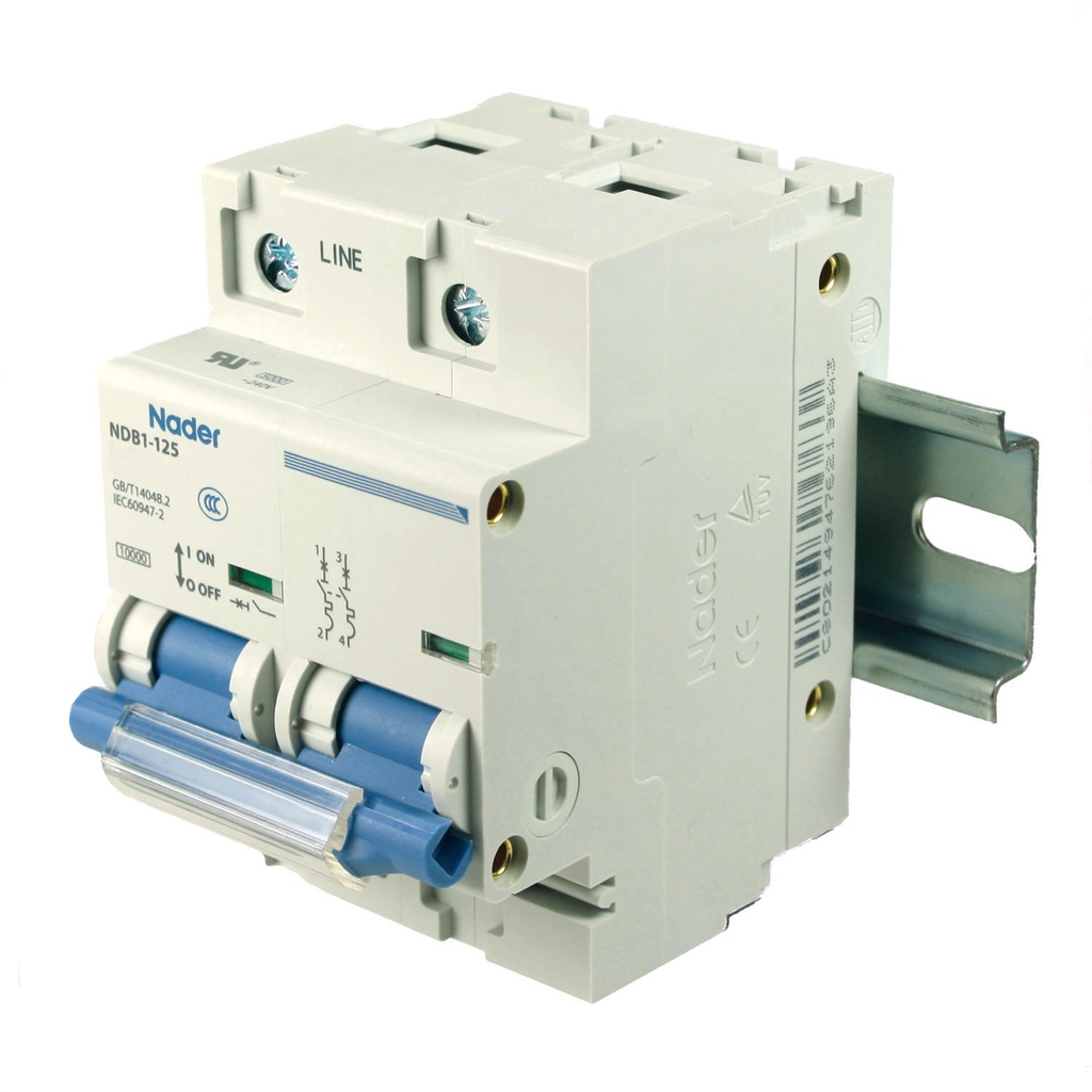 80 Amp, 2 Pole, 240V AC, 60V DC, Trip Curve: D, DIN Rail Mount-Miniature Circuit Breaker, UL1077