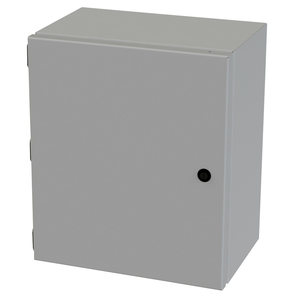 NEMA 3R, 4, 12 Junction Box, Wallmount, 14" H x 12" W x 8" D, Carbon Steel, Powder Coat gray