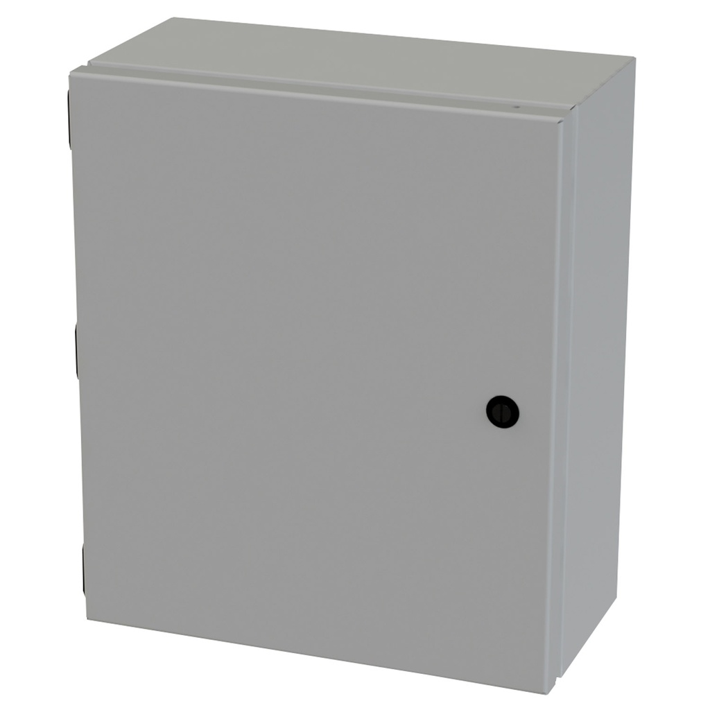 NEMA 3R, 4, 12 Junction Box, Wallmount, 14" H x 12" W x 6" D, Carbon Steel, Powder Coat gray