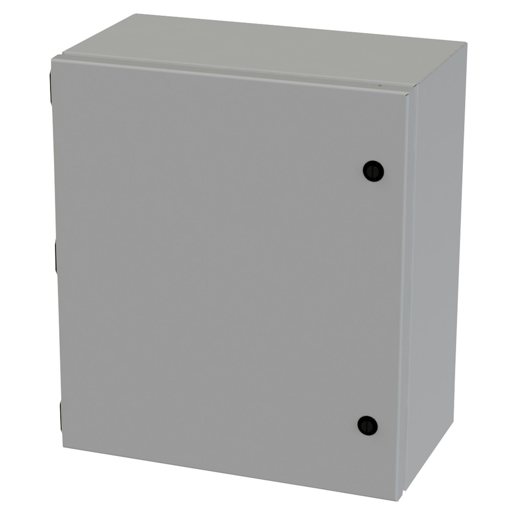 NEMA 3R, 4, 12 Junction Box, Wallmount, 16" H x 14" W x 8" D, Carbon Steel, Powder Coat gray