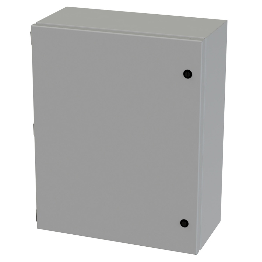 NEMA 3R, 4, 12 Junction Box, Wallmount, 20" H x 16" W x 8" D, Carbon Steel, Powder Coat gray