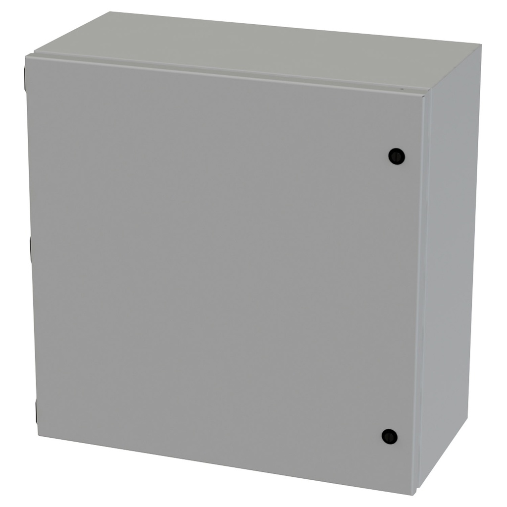 NEMA 3R, 4, 12 Junction Box, Wallmount, 20" H x 20" W x 10" D, Carbon Steel, Powder Coat gray