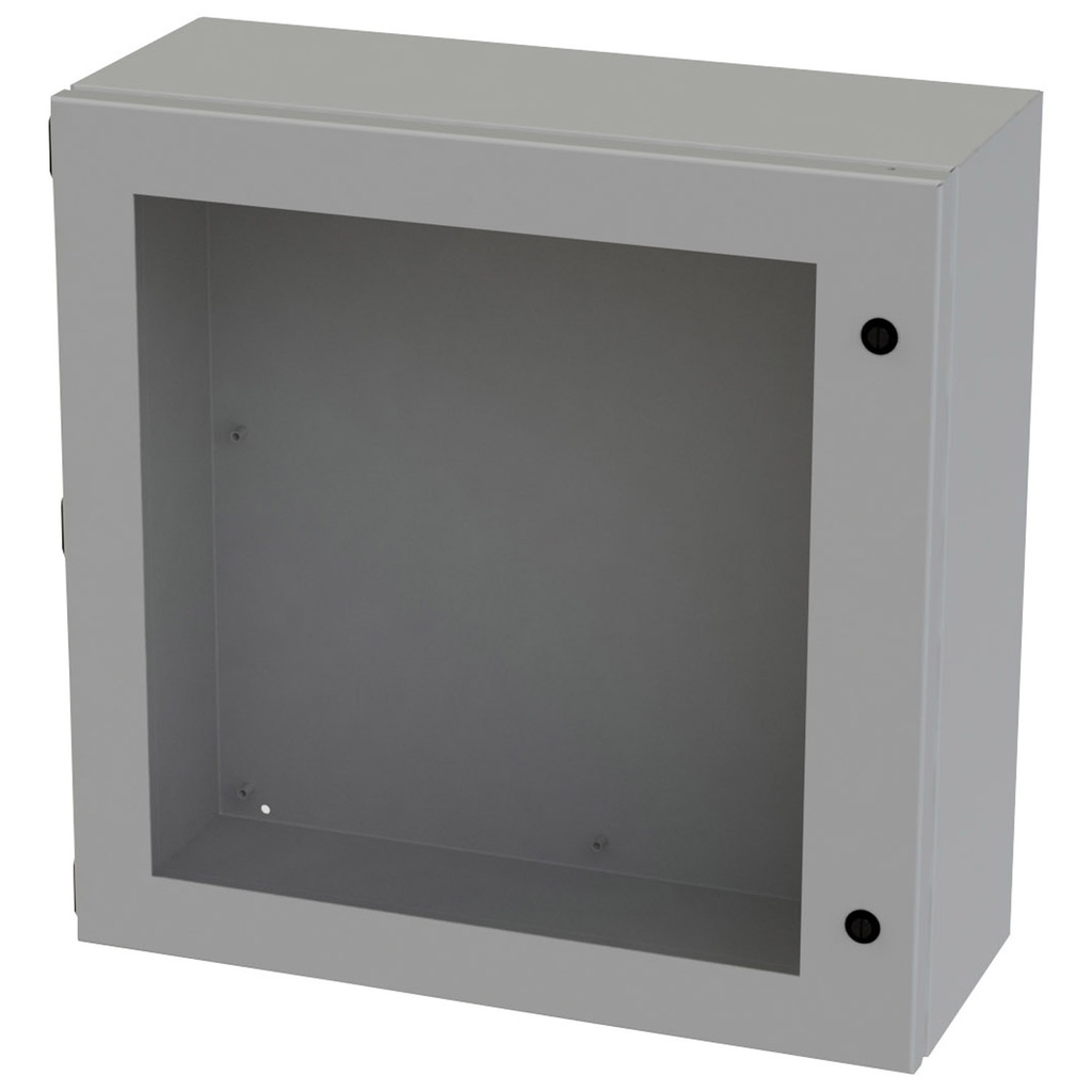 NEMA 3R, 4, 12 Junction Box, Wallmount, 20" H x 20" W x 8" D, Carbon Steel, Powder Coat gray