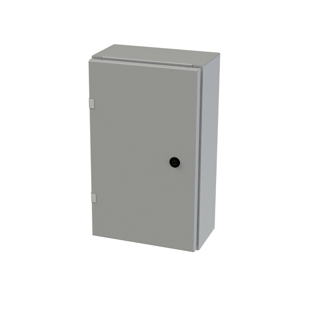 NEMA 3R, 4, 12 Enclosure, Wallmount, 20" H x 12" W x 6" D, Carbon Steel, Powder Coat gray, Heavy Duty