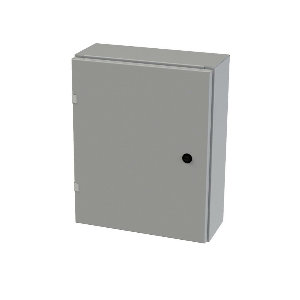 NEMA 3R, 4, 12 Enclosure, Wallmount, 20" H x 16" W x 6" D, Carbon Steel, Powder Coat gray, Heavy Duty