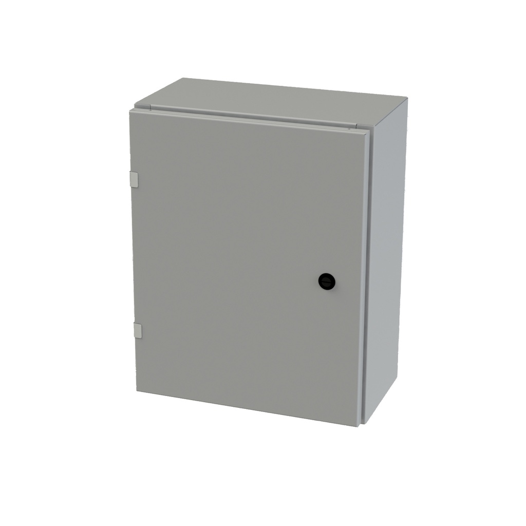 NEMA 3R, 4, 12 Enclosure, Wallmount, 20" H x 16" W x 8" D, Carbon Steel, Powder Coat gray, Heavy Duty