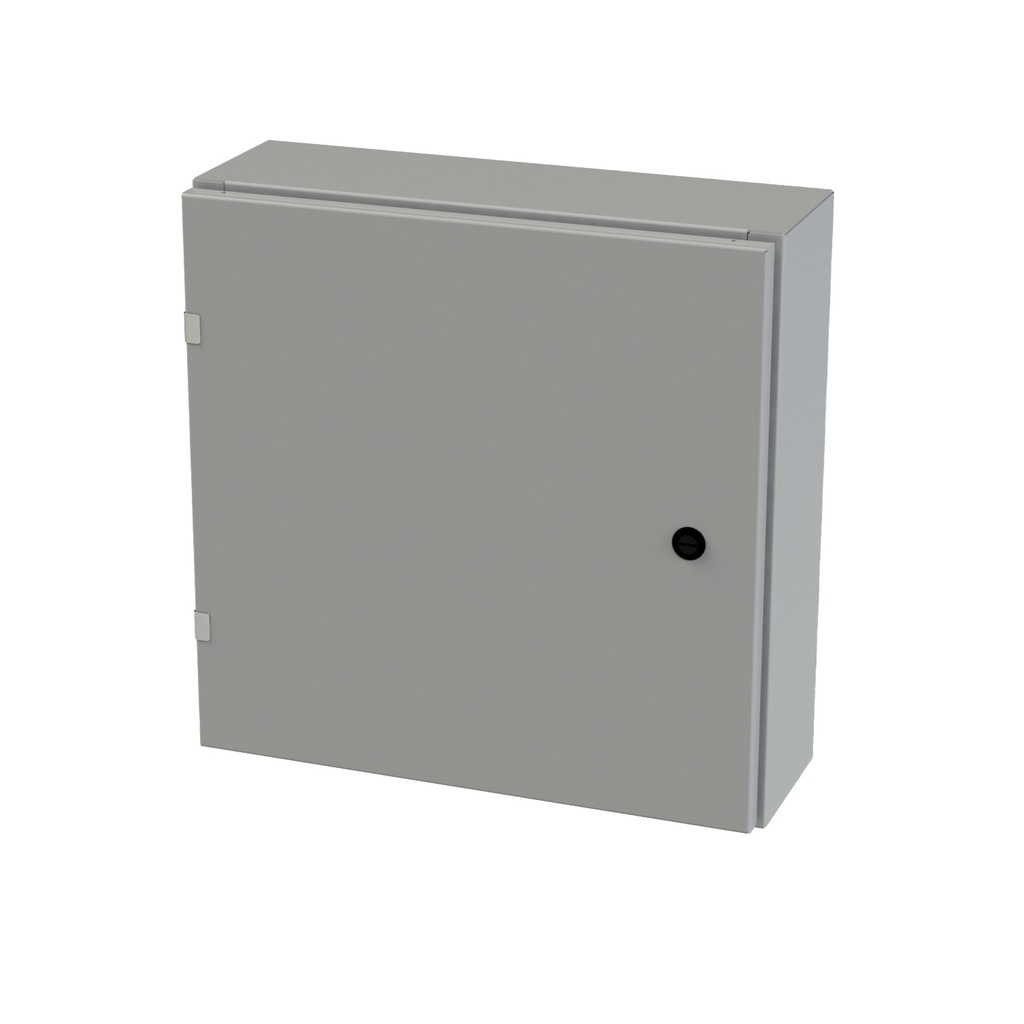 NEMA 3R, 4, 12 Enclosure, Wallmount, 20" H x 20" W x 6" D, Carbon Steel, Powder Coat gray, Heavy Duty