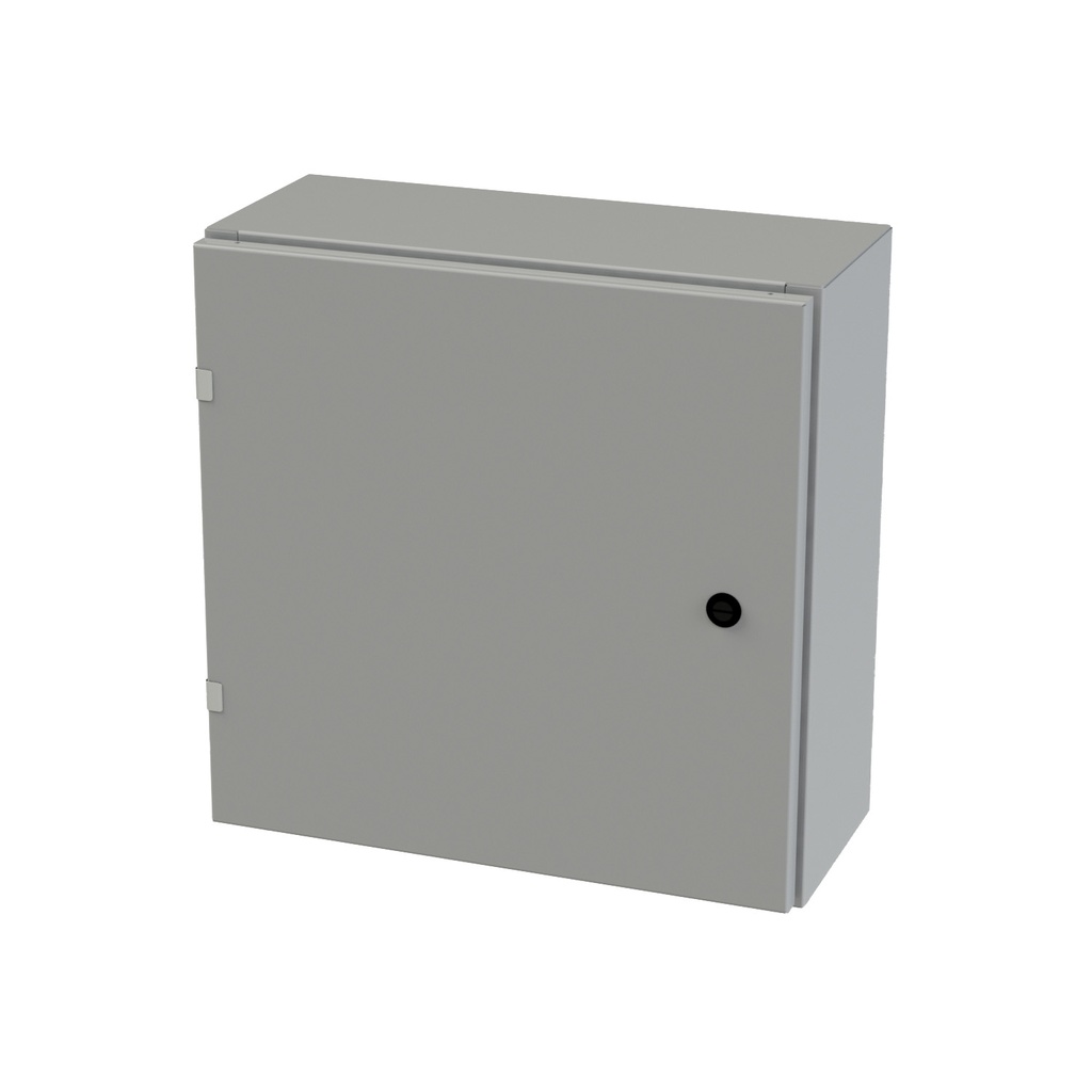 NEMA 3R, 4, 12 Enclosure, Wallmount, 20" H x 20" W x 8" D, Carbon Steel, Powder Coat gray, Heavy Duty