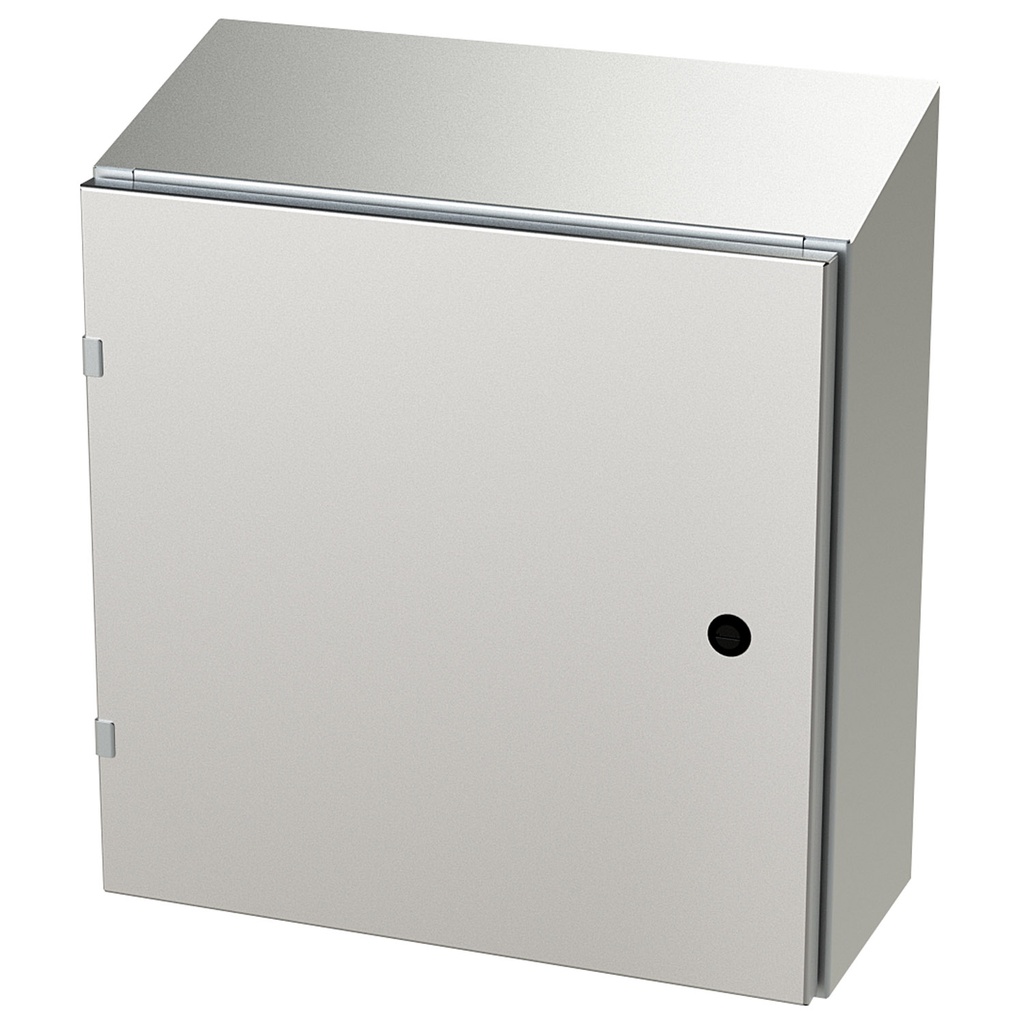 NEMA 4X Enclosure, Slope Top, Wallmount, 20" H x 20" W x 8" D, 304 Stainless Steel