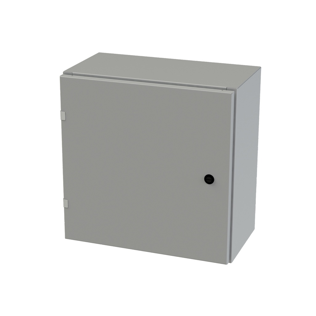 NEMA 3R, 4, 12 Enclosure, Wallmount, 20" H x 20" W x 10" D, Carbon Steel, Powder Coat gray, Heavy Duty