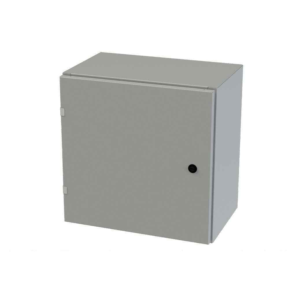 NEMA 3R, 4, 12 Enclosure, Wallmount, 20" H x 20" W x 12" D, Carbon Steel, Powder Coat gray, Heavy Duty