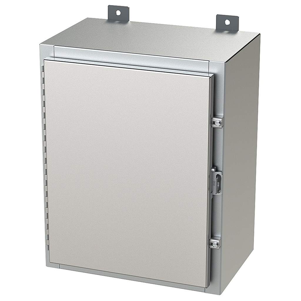 NEMA 4X Enclosure, Wallmount, 20" H x 16" W x 8" D, 304 Stainless Steel