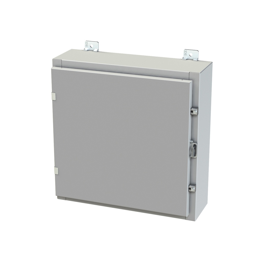 NEMA 3R, 4, 12 Enclosure, Wallmount, 20" H x 20" W x 6" D, Carbon Steel, Powder Coat gray