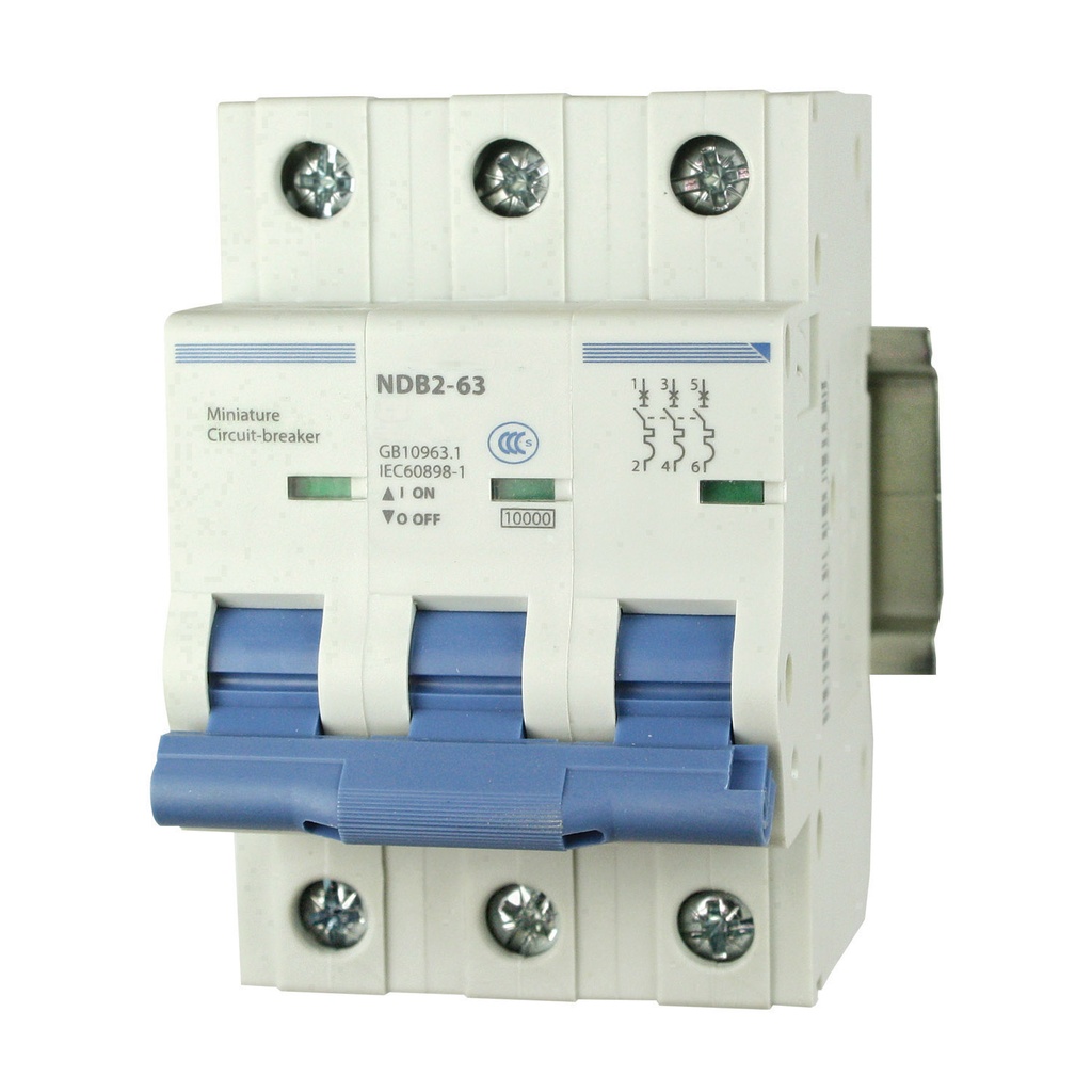 10 Amp, 3 Pole, 480V AC, Trip Curve: C, DIN Rail Mount-Miniature Circuit Breaker, UL1077