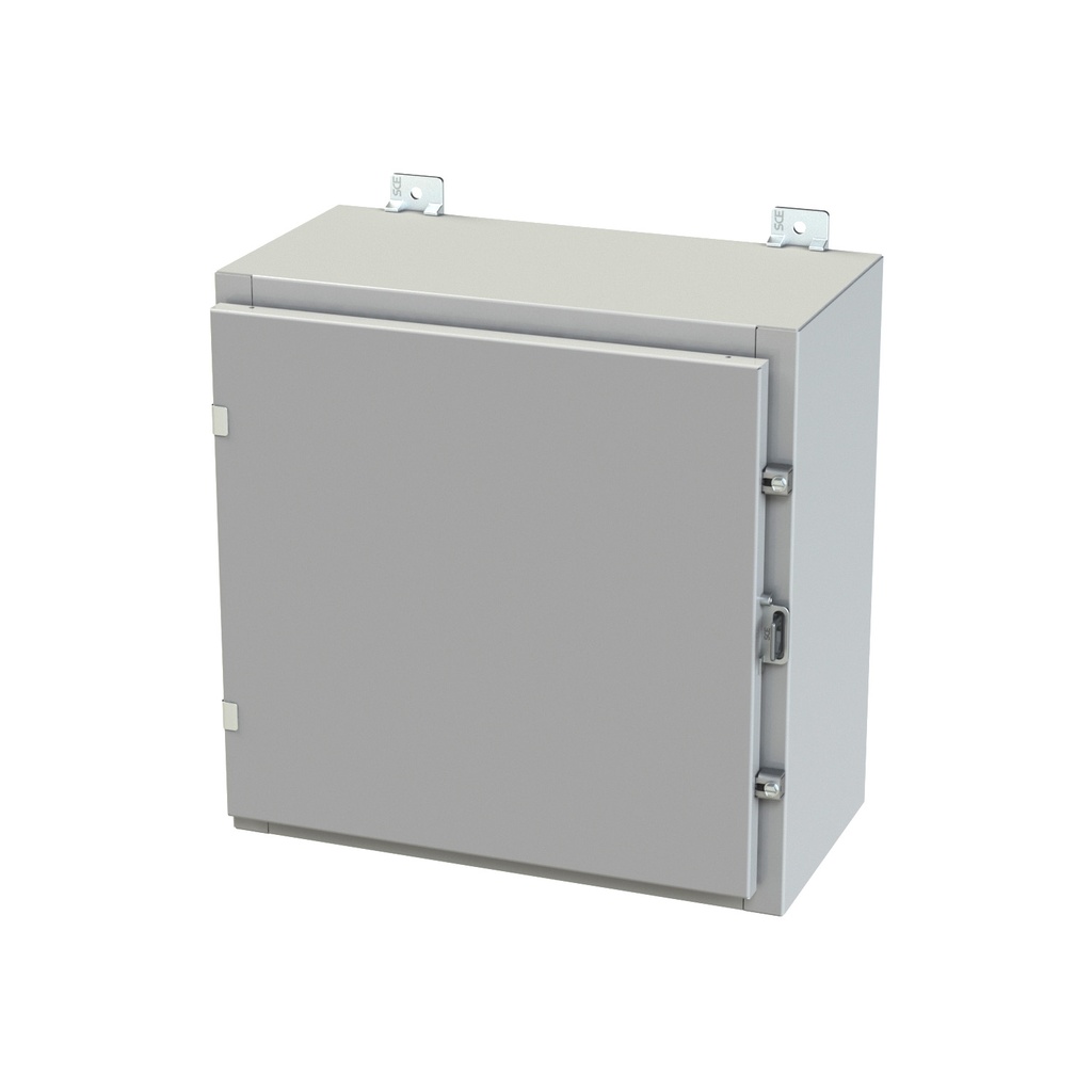 NEMA 3R, 4, 12 Enclosure, Wallmount, 20" H x 20" W x 10" D, Carbon Steel, Powder Coat gray