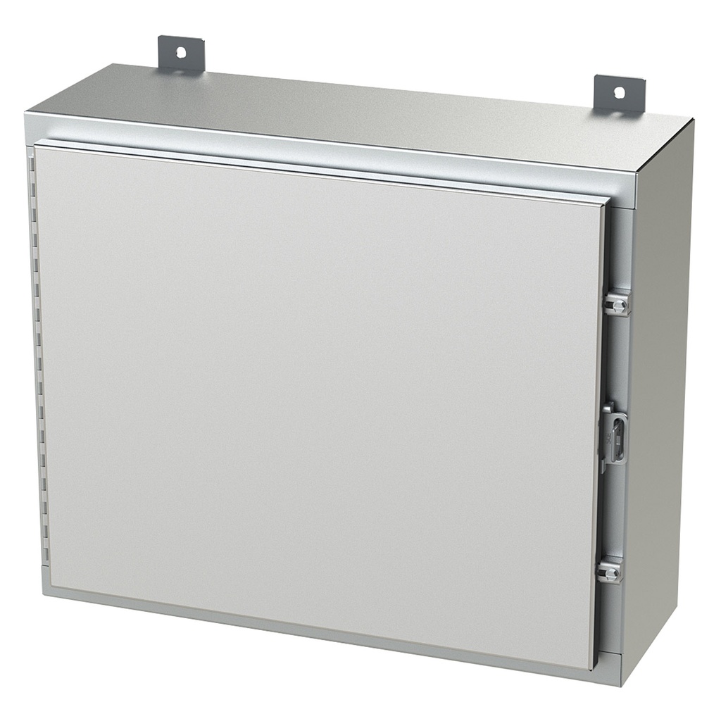 NEMA 4X Enclosure, Wallmount, 20" H x 24" W x 8" D, 304 Stainless Steel