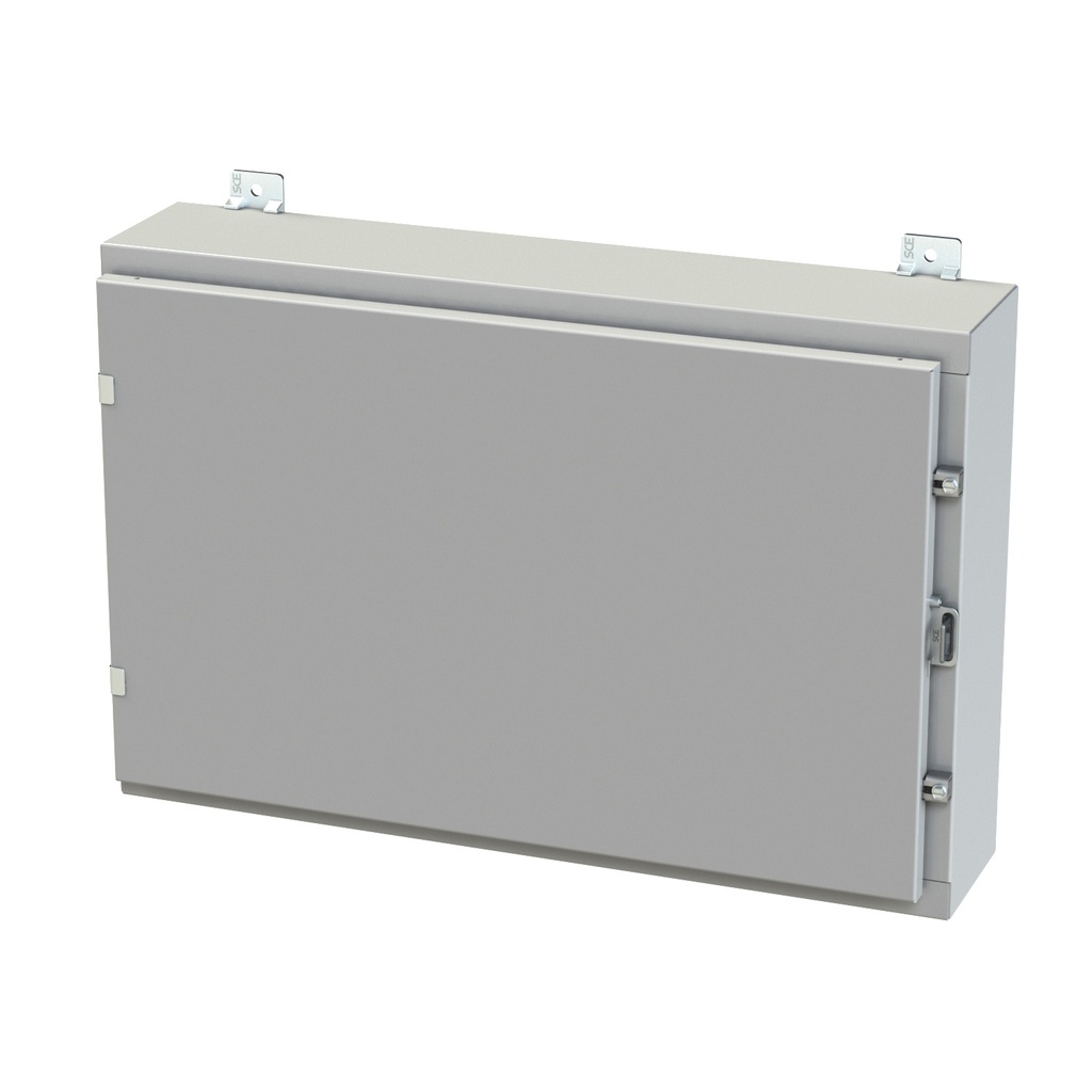 NEMA 3R, 4, 12 Enclosure, Wallmount, 20" H x 30" W x 6" D, Carbon Steel, Powder Coat gray