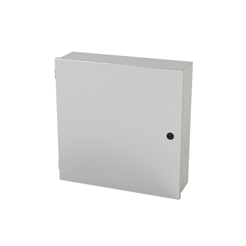 NEMA 1 Enclosure, Wallmount, 20" H x 20" W x 6" D, Carbon Steel, Powder Coat gray