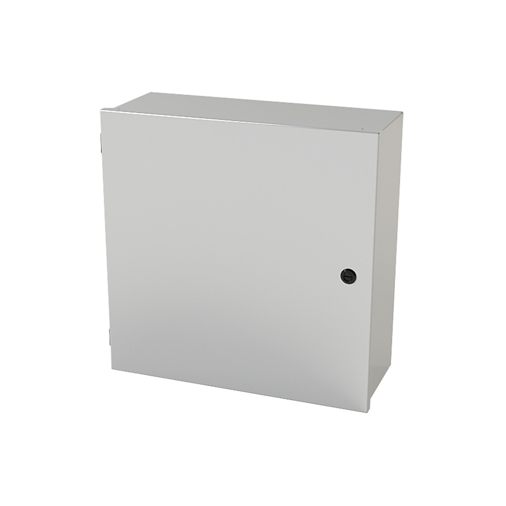 NEMA 1 Enclosure, Wallmount, 20" H x 20" W x 8" D, Carbon Steel, Powder Coat gray