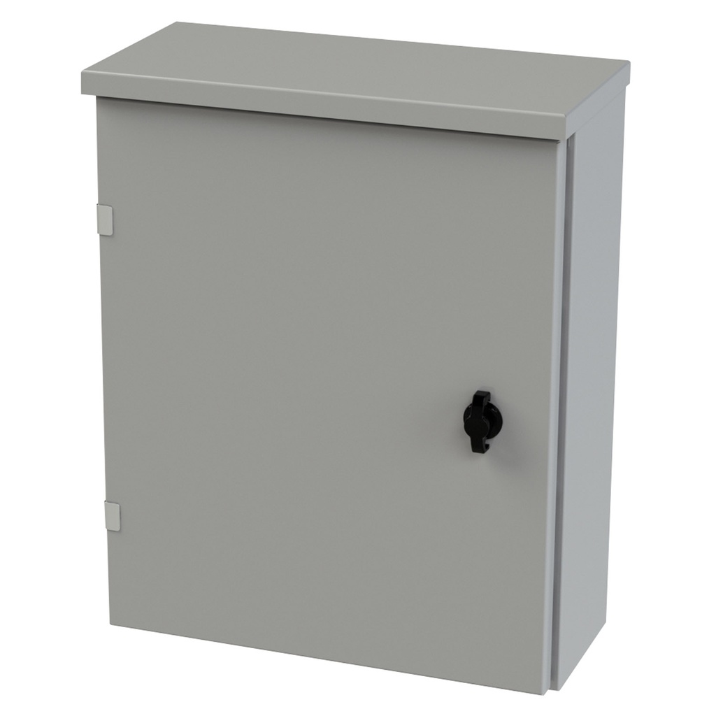 NEMA 3R Enclosure, Wallmount, 20" H x 21" W x 8" D, Carbon Steel, Powder Coat gray