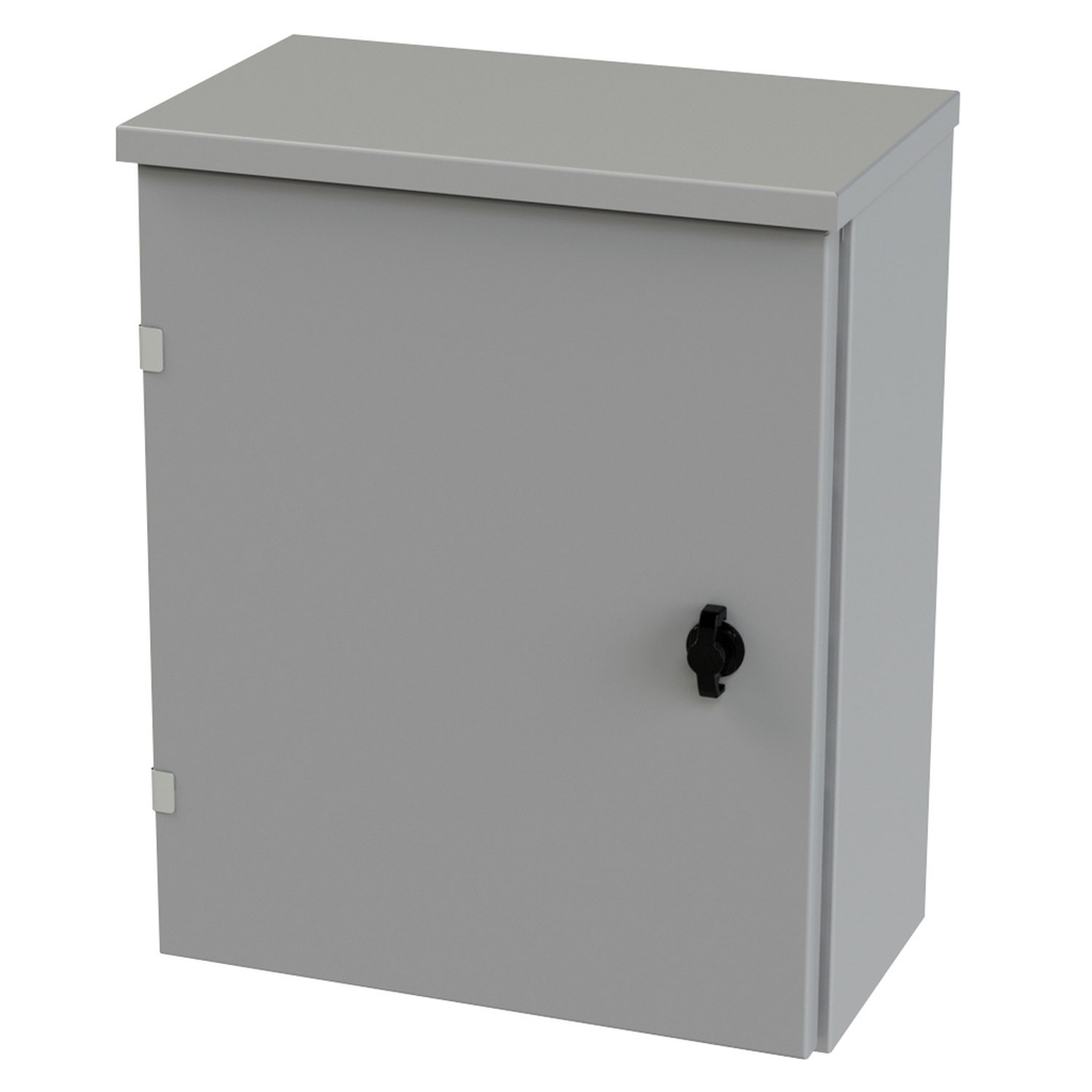 NEMA 3R Enclosure, Wallmount, 20" H x 21" W x 8" D, Carbon Steel, Powder Coat gray