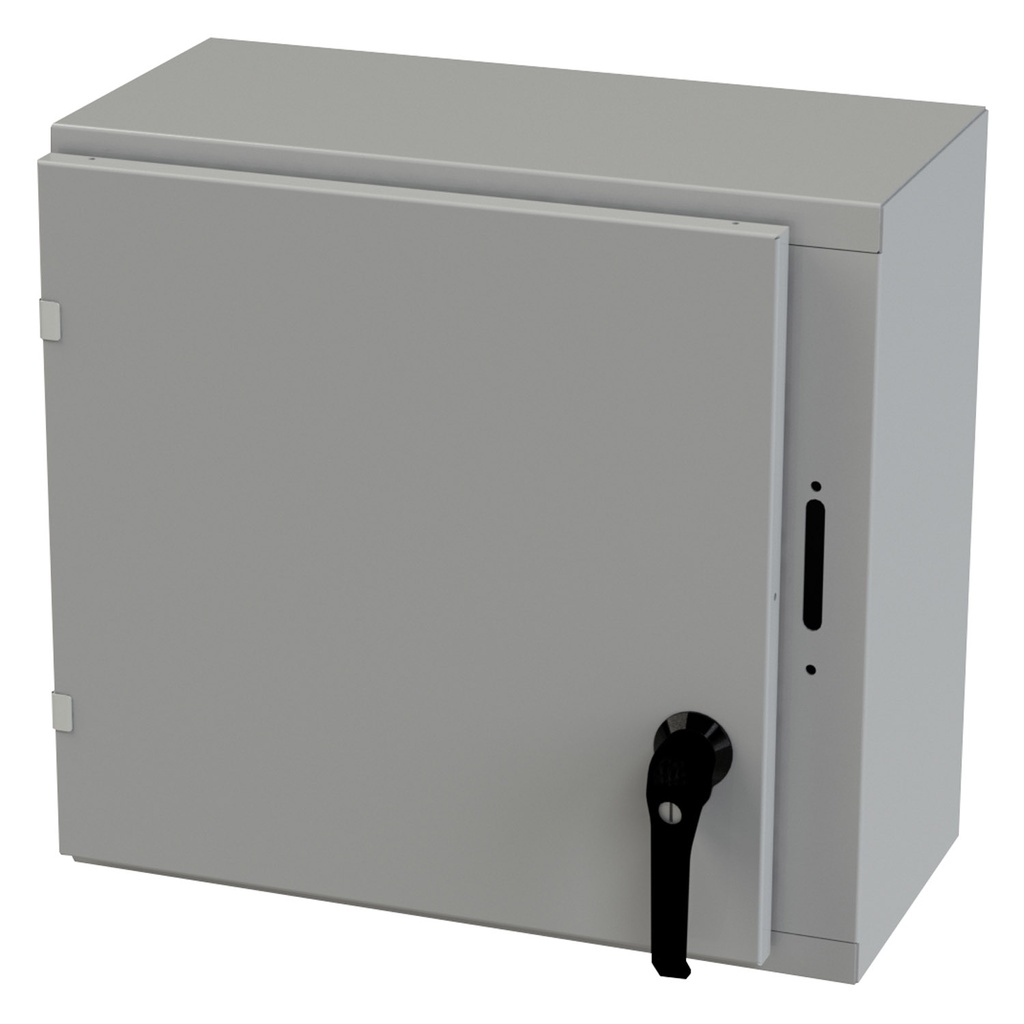 NEMA 3R Enclosure, Wallmount, 20" H x 21.375" W x 10" D, Carbon Steel, Powder Coat gray