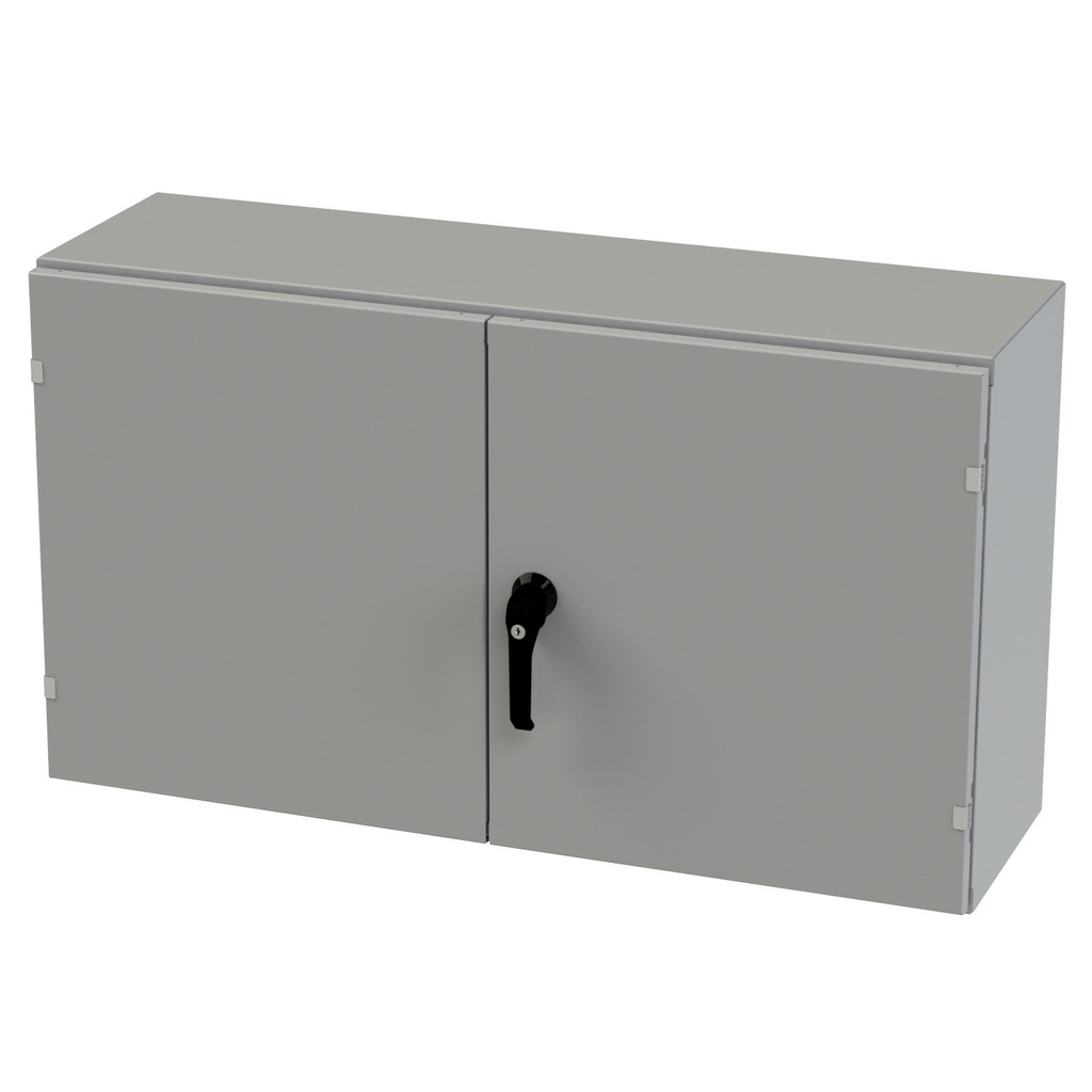 NEMA 3R, 4, 12 Enclosure, Wallmount, 24" H x 42" W x 12" D, Carbon Steel, Powder Coat gray