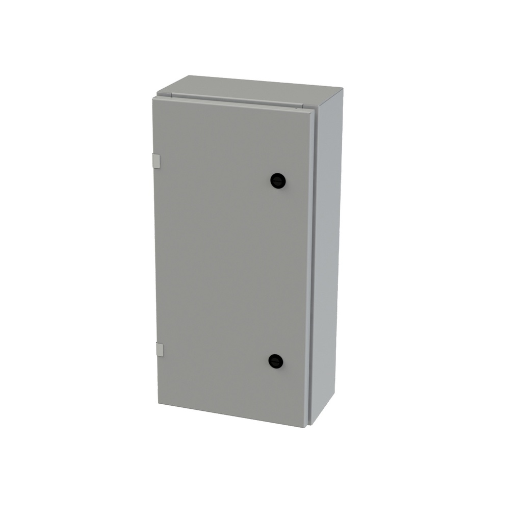 NEMA 3R, 4, 12 Enclosure, Wallmount, 24" H x 12" W x 6" D, Carbon Steel, Powder Coat gray, Heavy Duty