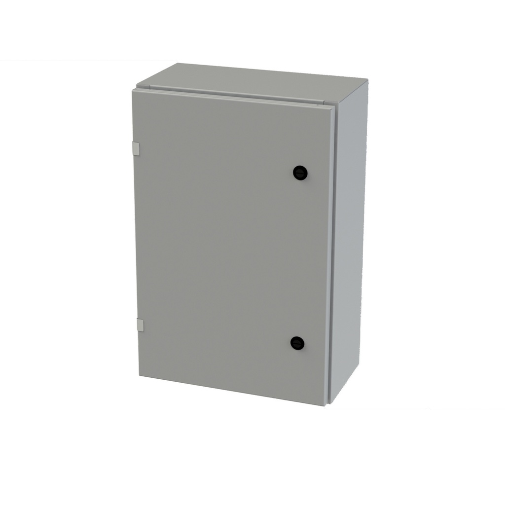 NEMA 3R, 4, 12 Enclosure, Wallmount, 24" H x 16" W x 8" D, Carbon Steel, Powder Coat gray, Heavy Duty