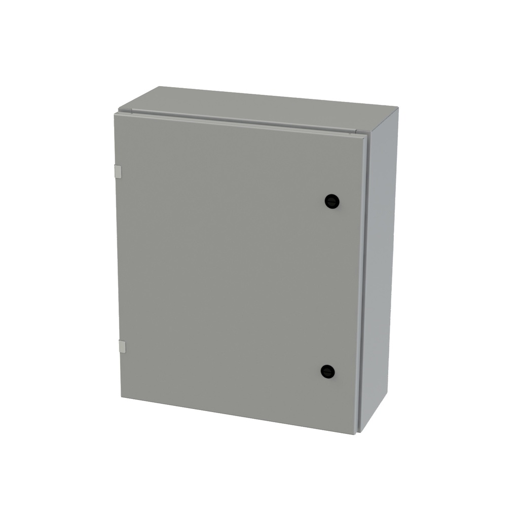 NEMA 3R, 4, 12 Enclosure, Wallmount, 24" H x 20" W x 8" D, Carbon Steel, Powder Coat gray, Heavy Duty