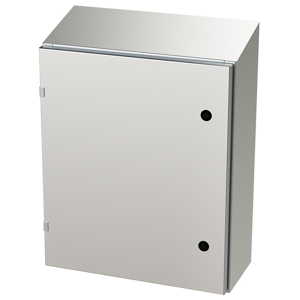 NEMA 4X Enclosure, Slope Top, Wallmount, 24" H x 20" W x 8" D, 304 Stainless Steel