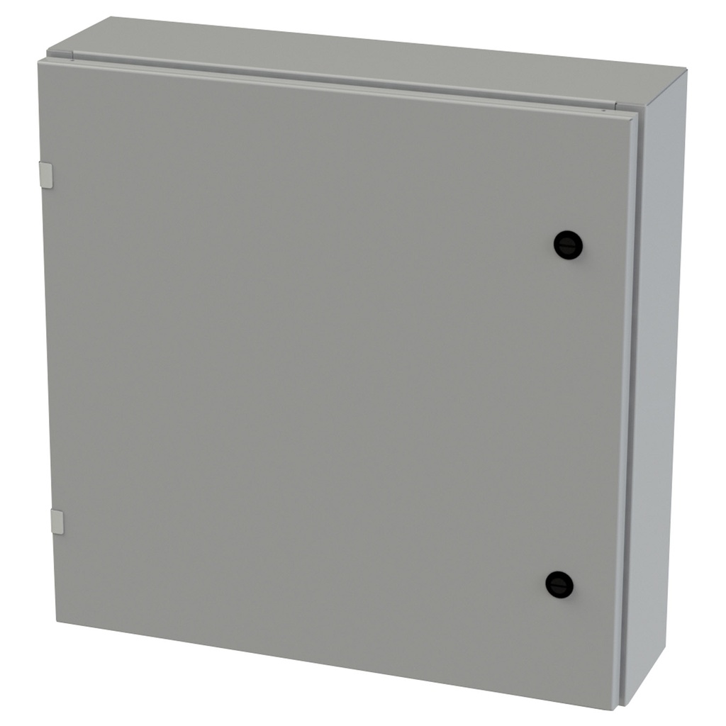 NEMA 3R, 4, 12 Enclosure, Wallmount, 24" H x 24" W x 6" D, Carbon Steel, Powder Coat gray, Heavy Duty