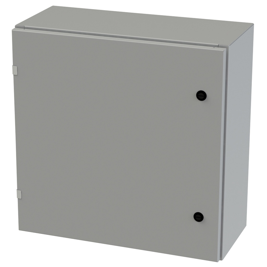 NEMA 3R, 4, 12 Enclosure, Wallmount, 24" H x 24" W x 10" D, Carbon Steel, Powder Coat gray, Heavy Duty