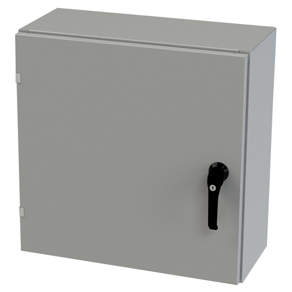 NEMA 3R, 4, 12 Enclosure, Wallmount, 24" H x 24" W x 10" D, Carbon Steel, Powder Coat gray