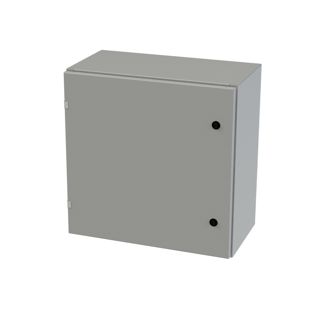 NEMA 3R, 4, 12 Enclosure, Wallmount, 24" H x 24" W x 12" D, Carbon Steel, Powder Coat gray, Heavy Duty