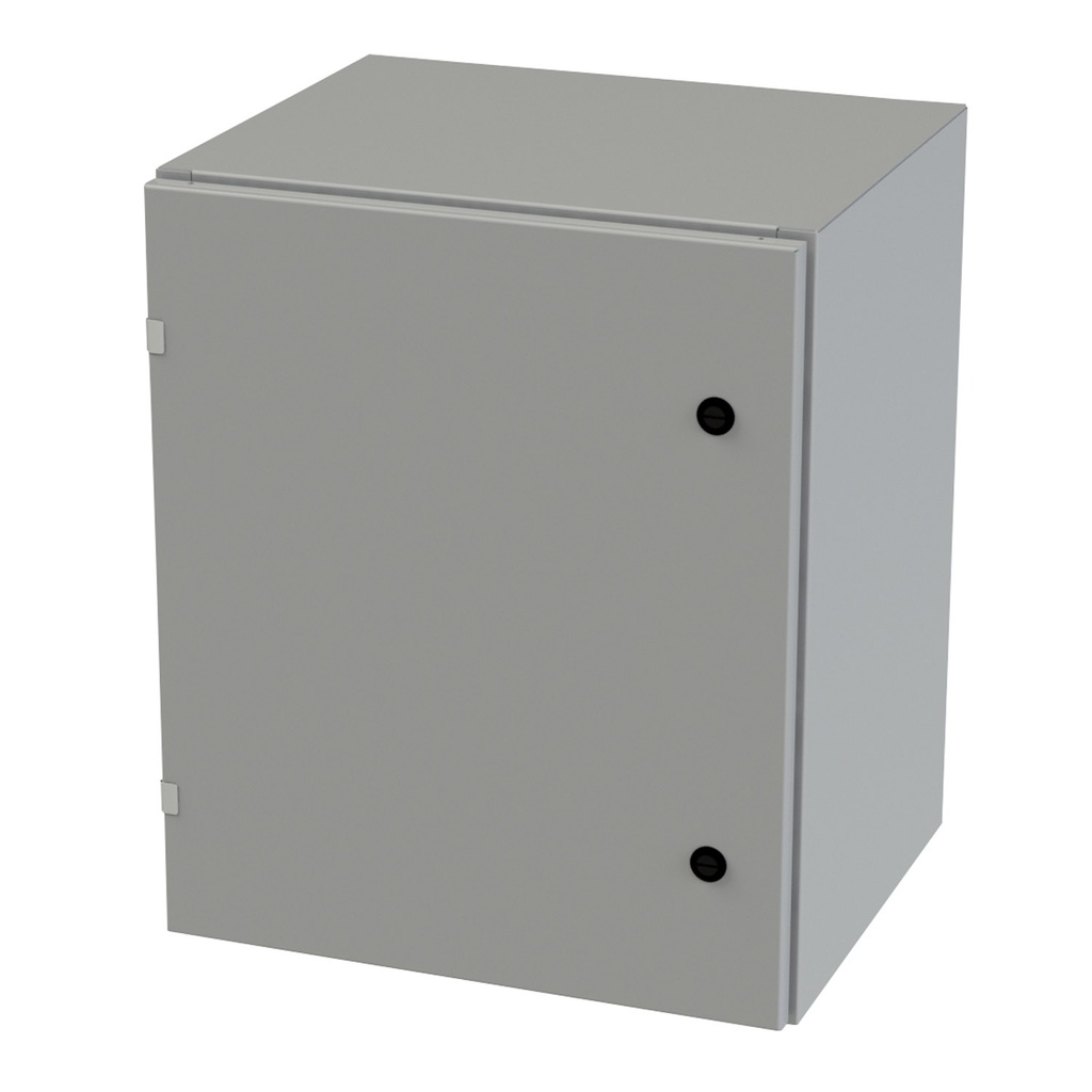 NEMA 3R, 4, 12 Enclosure, Wallmount, 24" H x 24" W x 16" D, Carbon Steel, Powder Coat gray, Heavy Duty