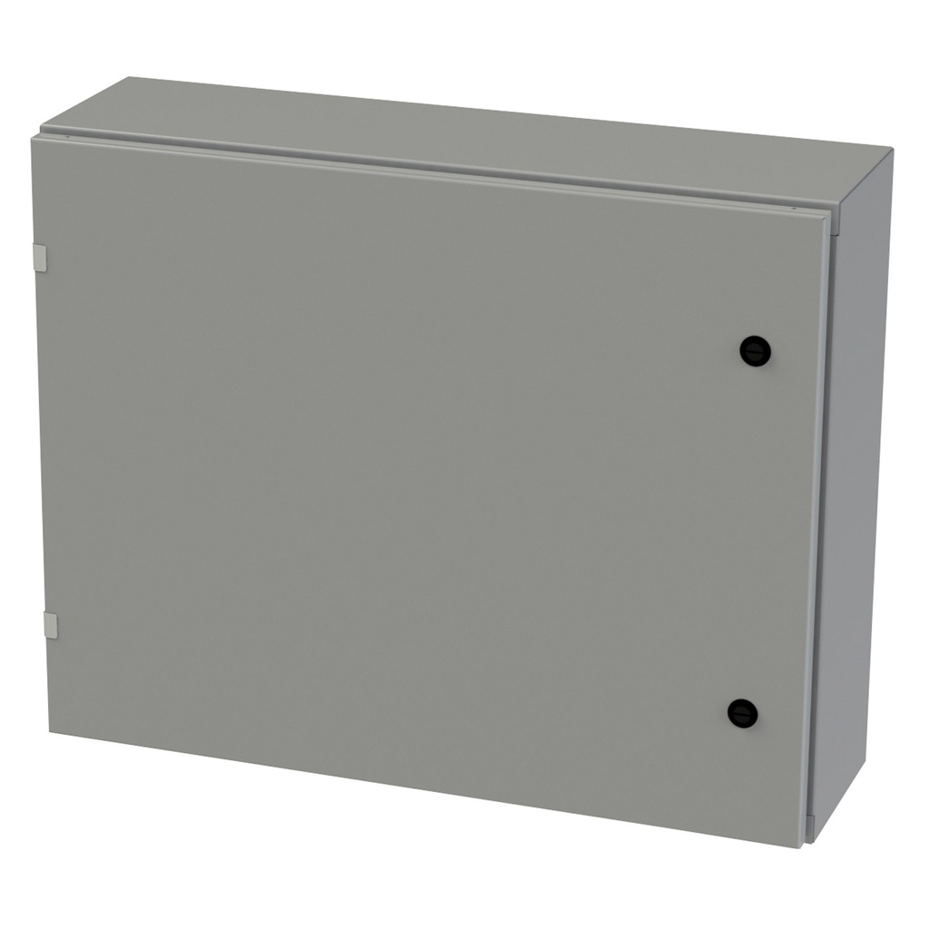 NEMA 3R, 4, 12 Enclosure, Wallmount, 24" H x 30" W x 8" D, Carbon Steel, Powder Coat gray, Heavy Duty