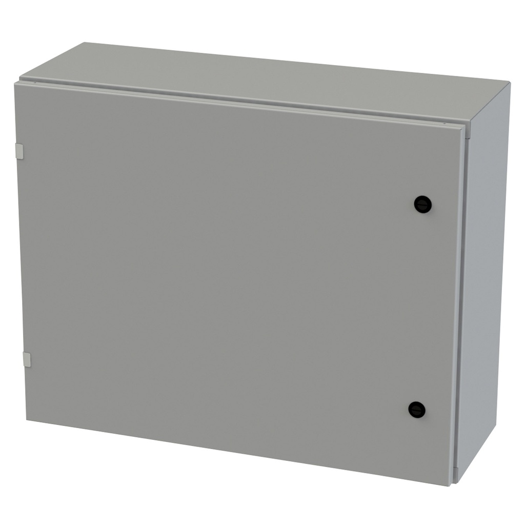 NEMA 3R, 4, 12 Enclosure, Wallmount, 24" H x 30" W x 10" D, Carbon Steel, Powder Coat gray, Heavy Duty