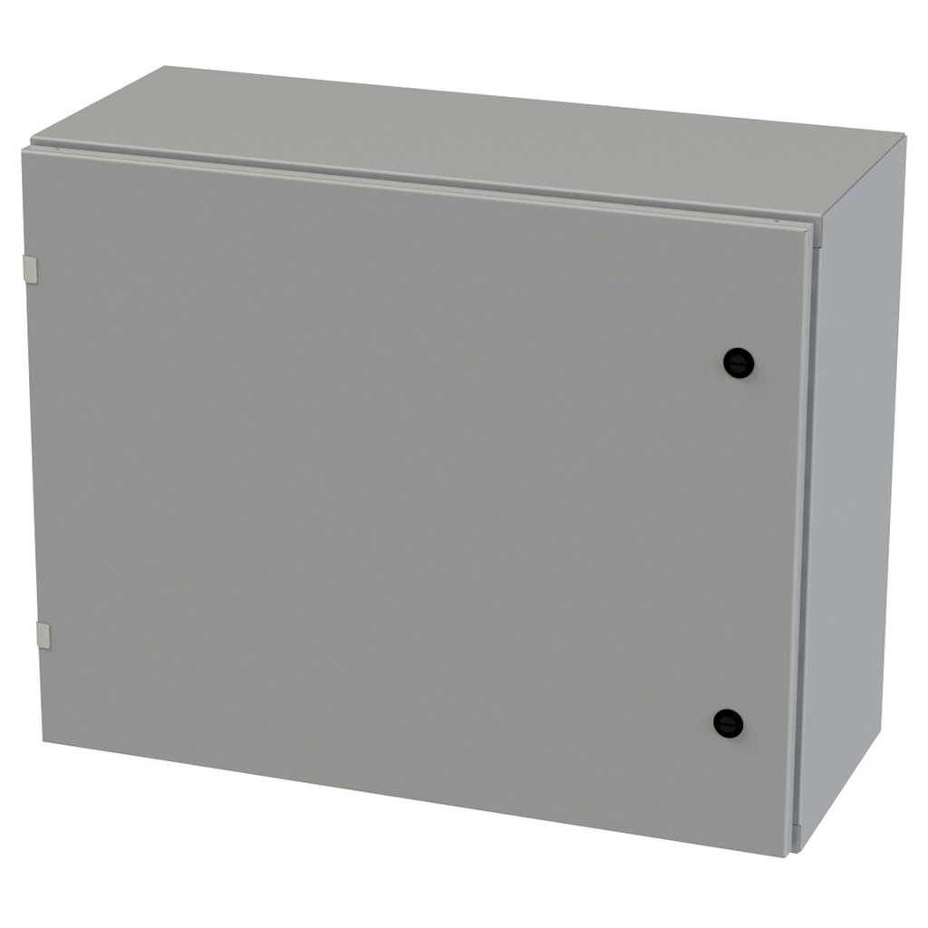 NEMA 3R, 4, 12 Enclosure, Wallmount, 24" H x 30" W x 12" D, Carbon Steel, Powder Coat gray, Heavy Duty