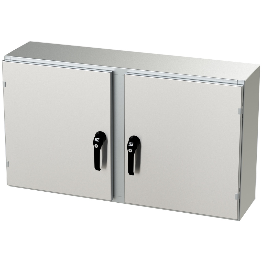 NEMA 4X Enclosure, Wallmount, 24" H x 42" W x 10" D, 304 Stainless Steel